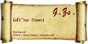 Güns Zseni névjegykártya